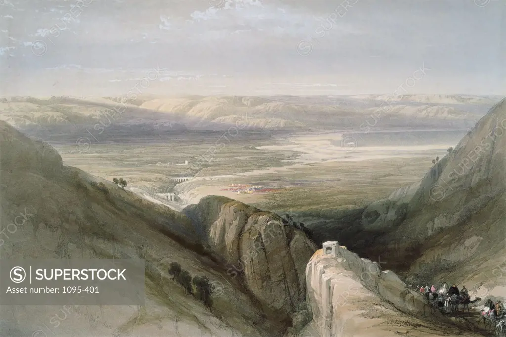 Descent To The Valley Of Jordan From: "Roberts Views Of The Holy Land" 1839 David Roberts (1796-1864 Scottish) Newberry Library, Chicago, Illinois, USA