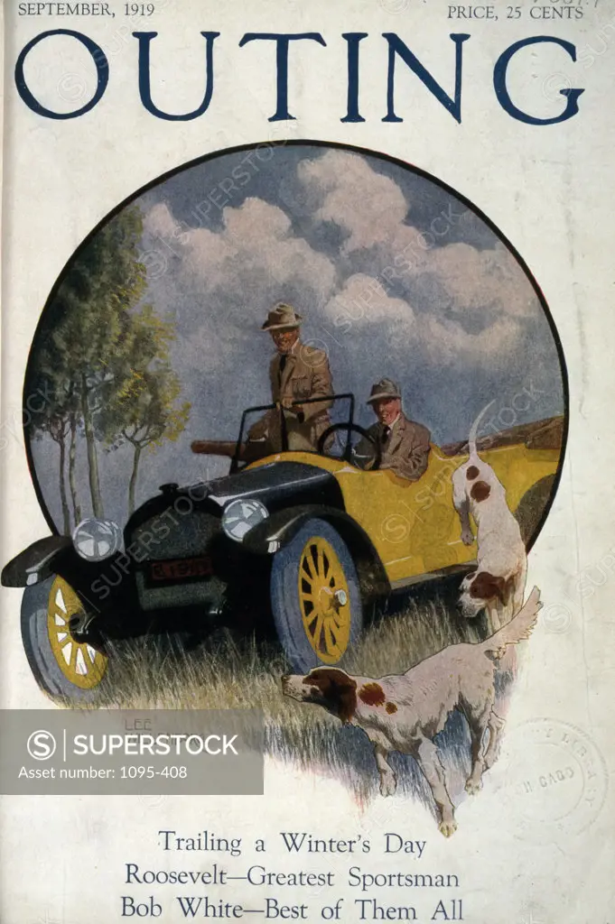 Outing Magazine-Cover image,  by Lee Willenborg,  USA,  Illinois,  Chicago,  Newberry Library,  1919