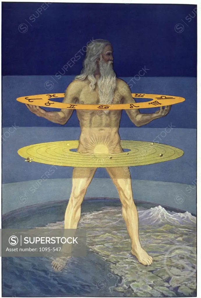 Illustration from Rosicrucian Symbolical Philosophy depicting Grand Man of Zohar, by J. August Knapp, 1928