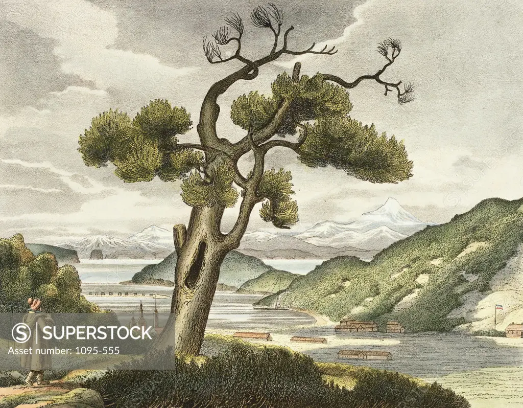 View Of The Bay Of Avatcha At Kamtchatka 1826 Luis Choris (1795-1828 Russian) Illustration Newberry Library, Chicago, Illinois, USA