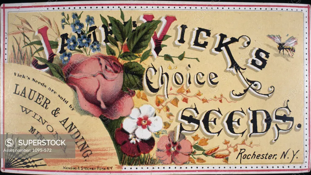 James Vick's Choice Seeds,  Trade Cards,  USA,  Illinois,  Chicago,  Newberry Library,  19th Century