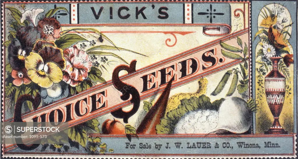 James Vick's Choice Seeds,  Trade Cards,  USA,  Illinois,  Chicago,  Newberry Library,  19th Century