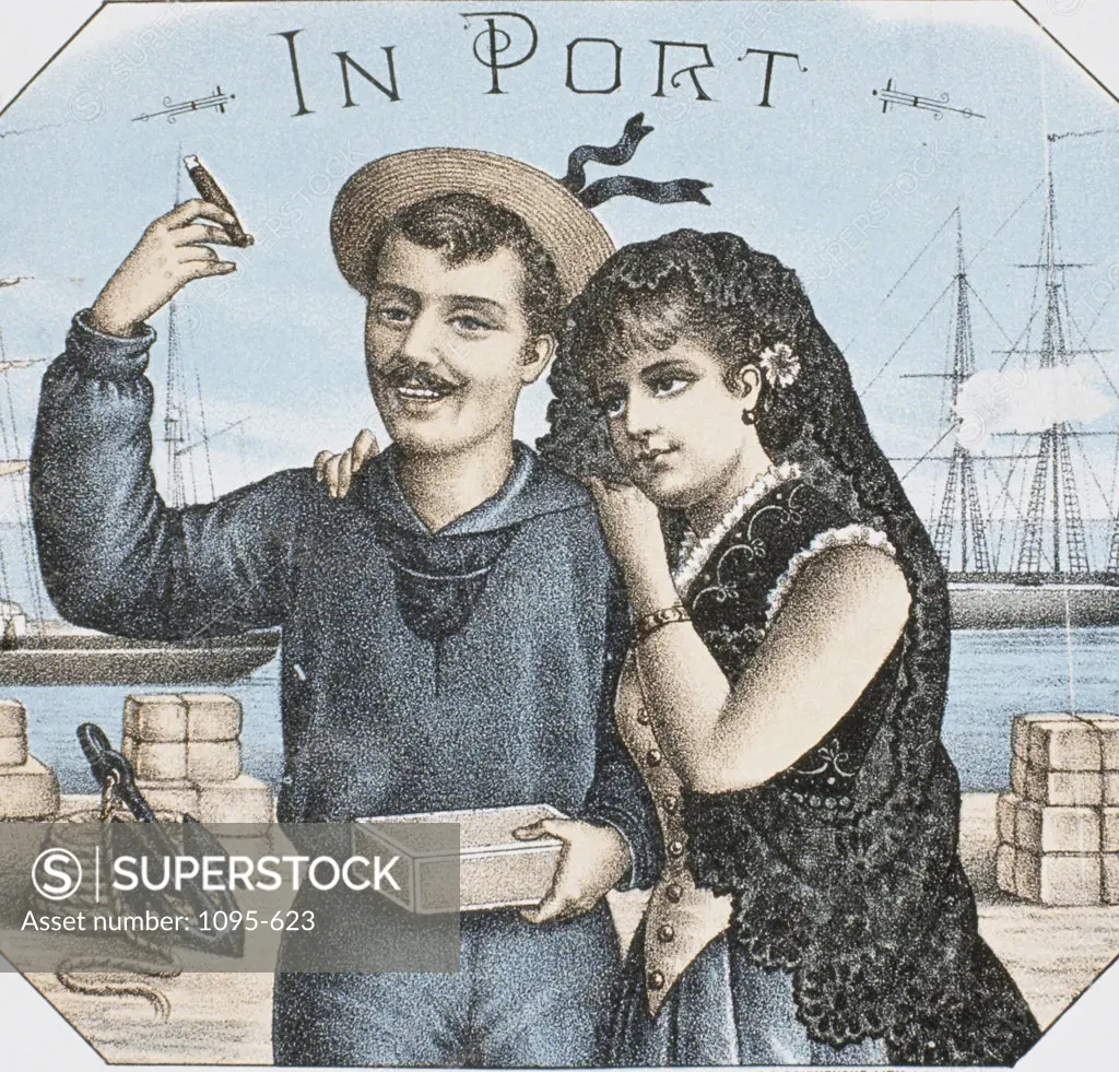 In Port Late 19th Century Cigar Box Label