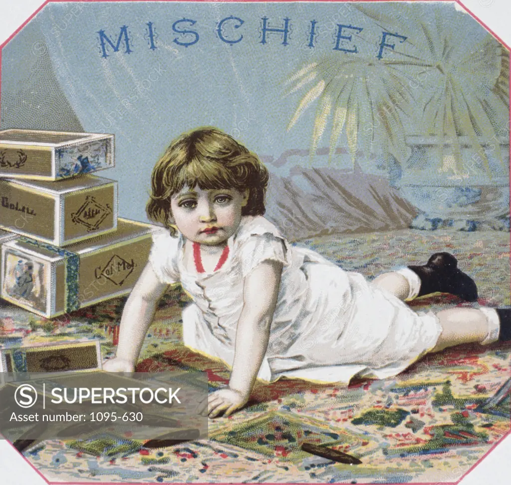 Mischief Late 19th Century Cigar Box Label