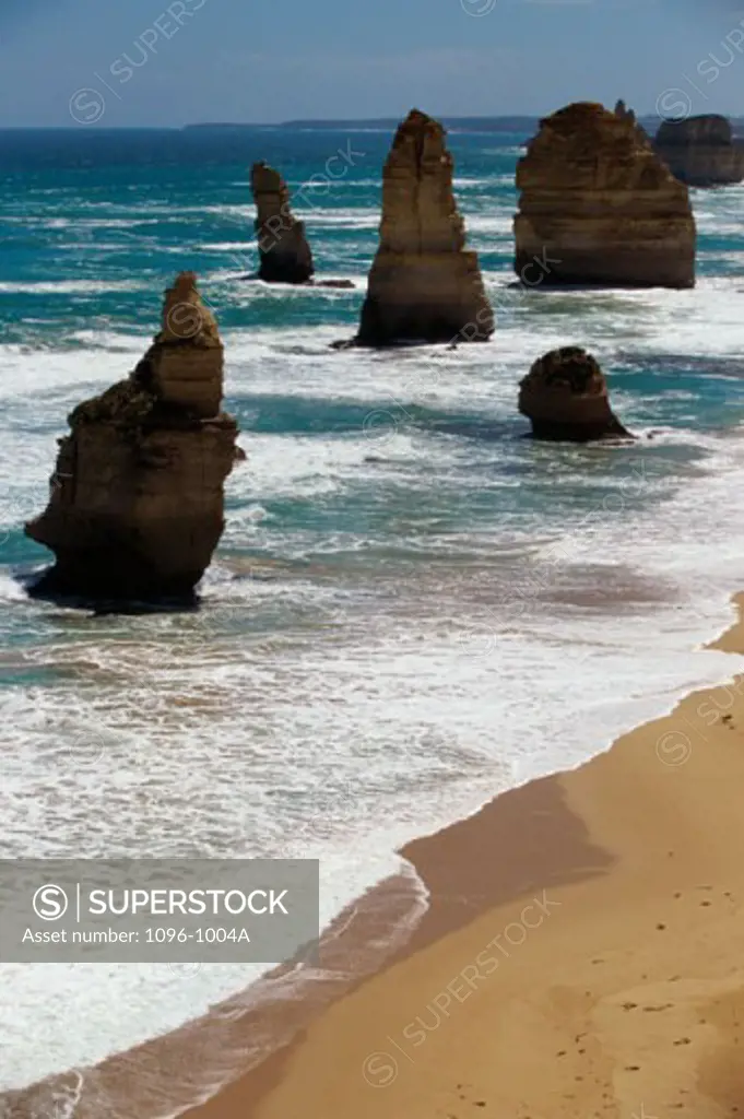Rock formations on the beach, Twelve Apostles, Port Campbell National Park, Victoria, Australia