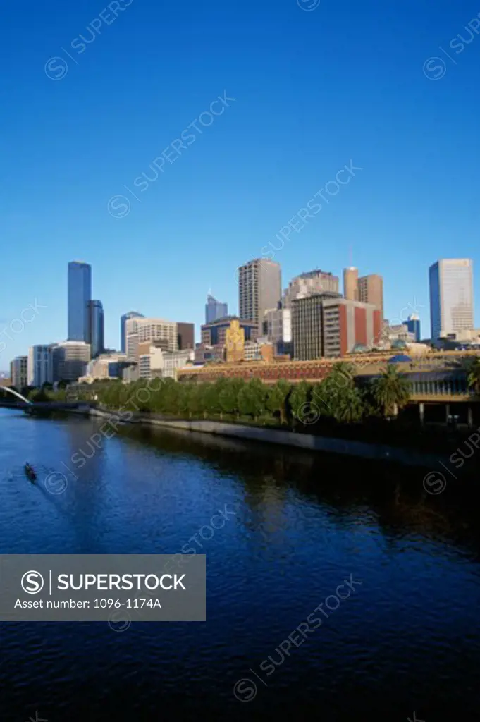Buildings on the waterfront, Yarra River, Melbourne, Victoria, Australia