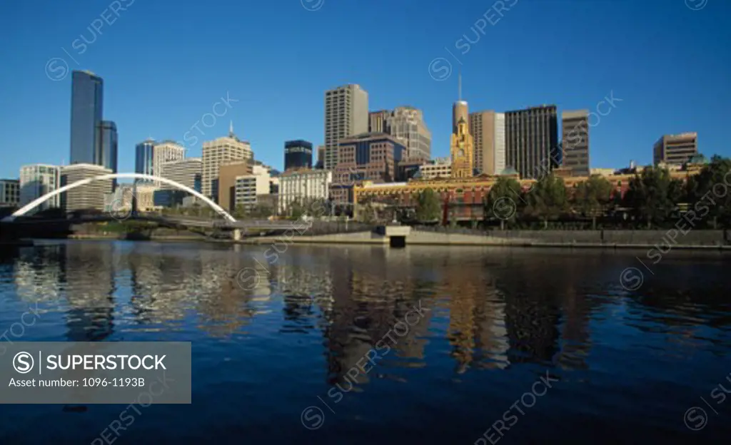 Buildings on the waterfront, Yarra River, Melbourne, Victoria, Australia