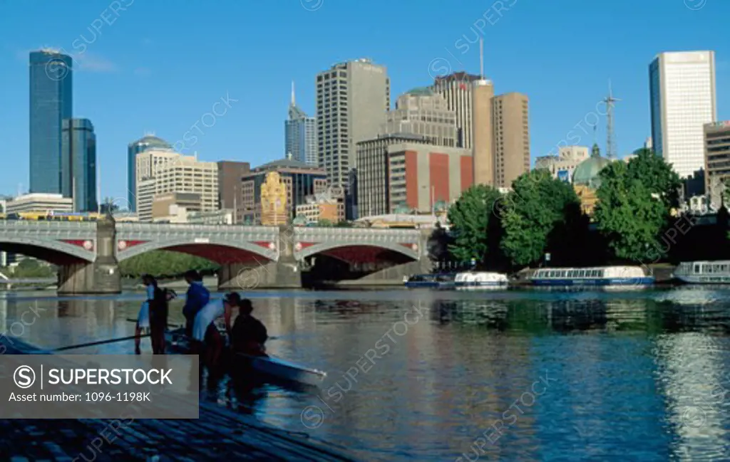 Bridge across a river, Yarra River, Melbourne, Victoria, Australia