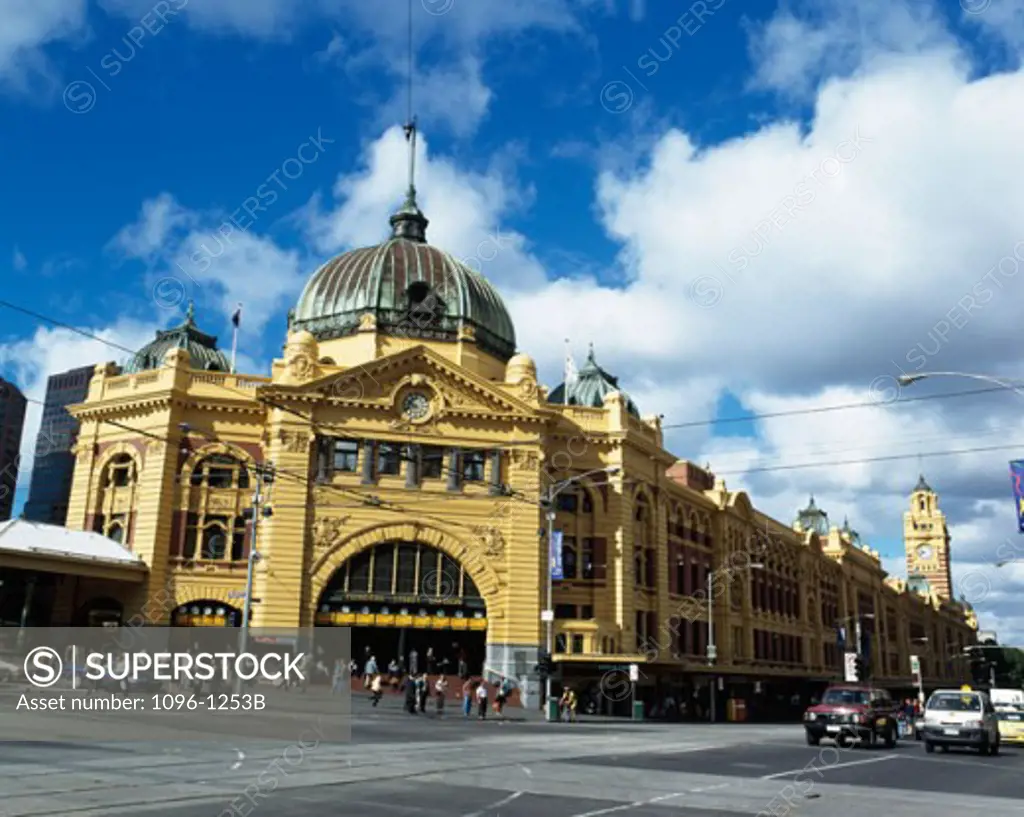 Facade of a railroad station, Flinders Street Station, Melbourne, Victoria, Australia