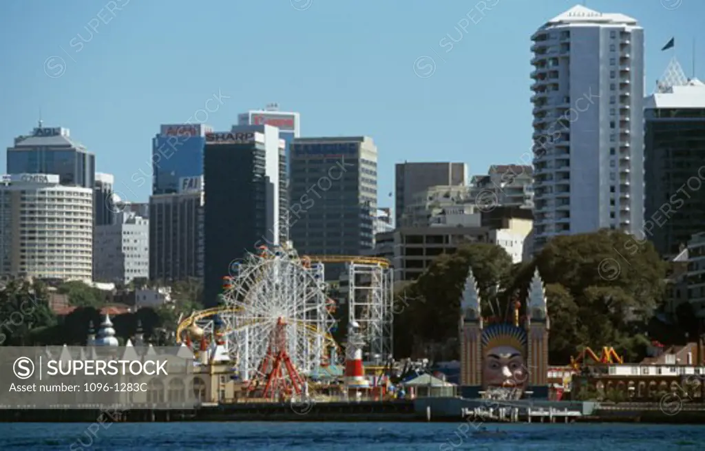 Amusement park on the waterfront, Luna Park, Sydney, New South Wales, Australia