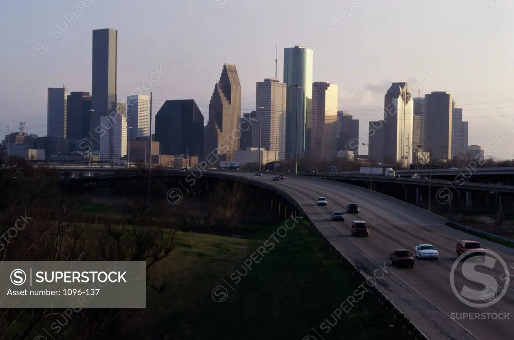 High angle view of traffic on an overpass, Houston, Texas, USA