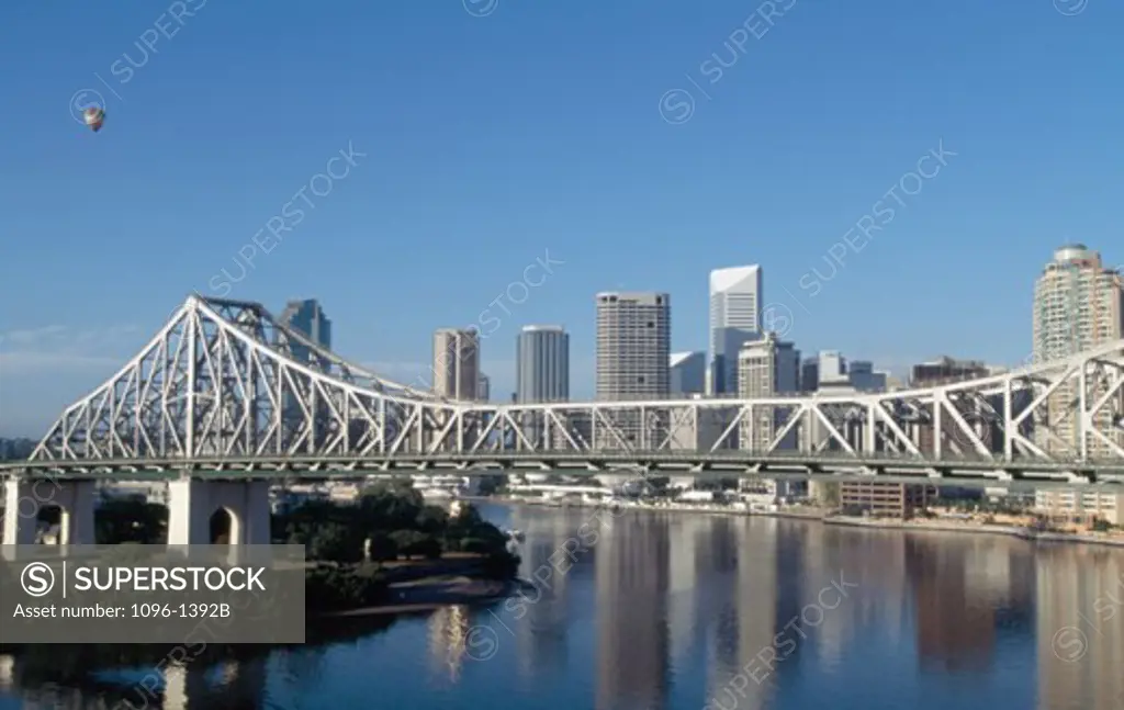 Cantilever bridge across a river, Story Bridge, Brisbane, Queensland, Australia