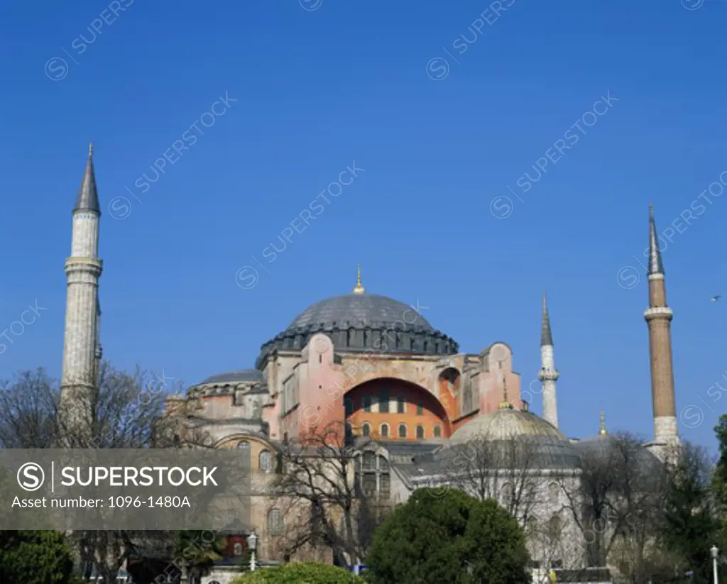 Low angle view of Hagia Sophia, Istanbul, Turkey