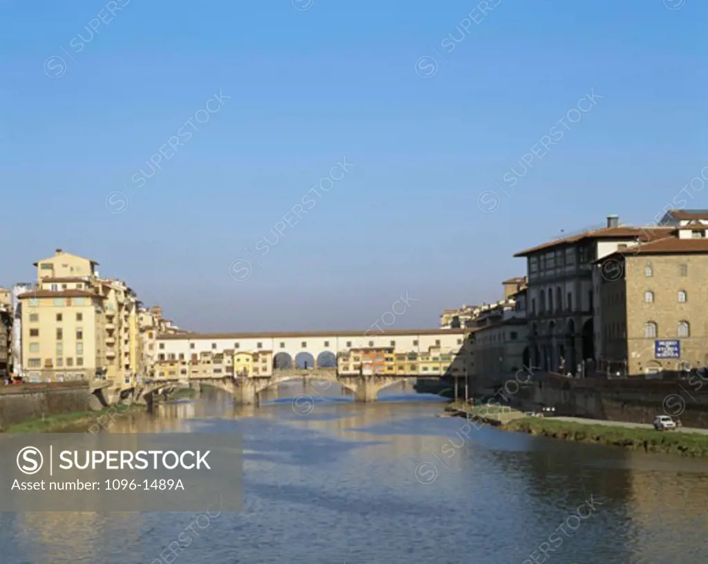 Bridge across a river, Ponte Vecchio, Florence, Italy