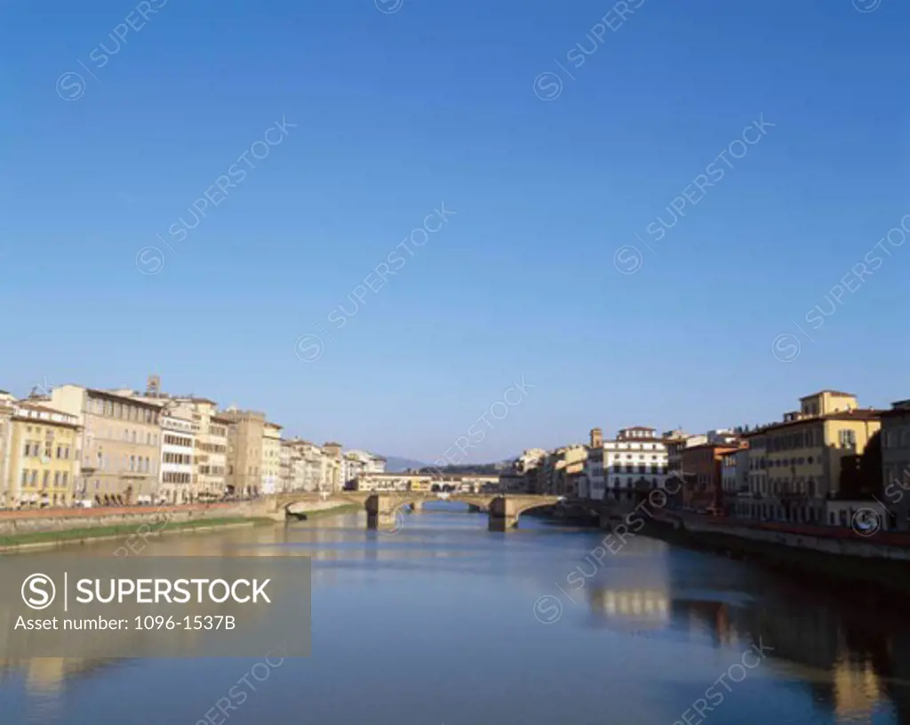 Bridge across a river, Ponte Vecchio, Florence, Italy