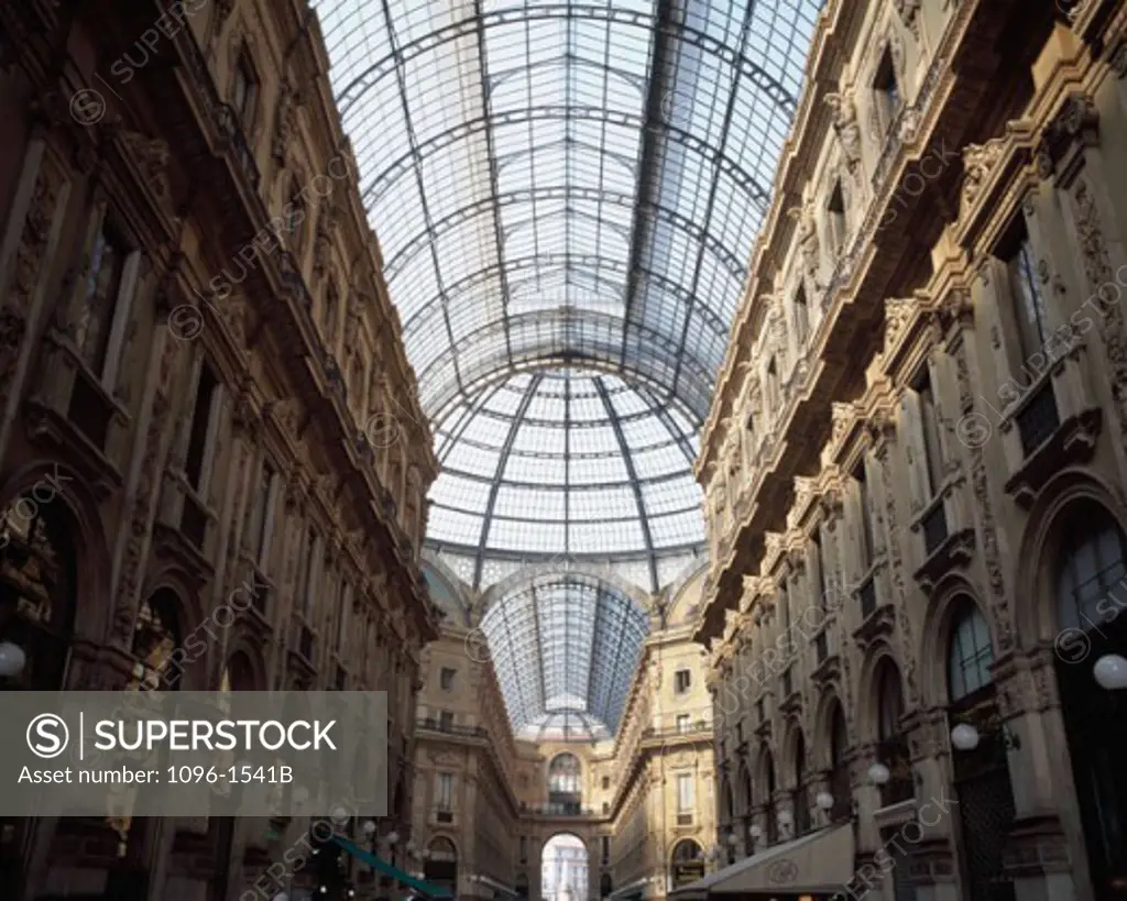 Interior of a shopping mall, Galleria Vittorio Emanuele II, Milan, Italy