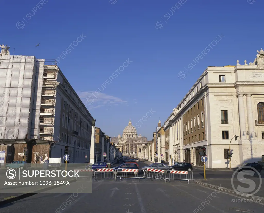Road block in front of St. Peter's Basilica, Vatican City, Rome