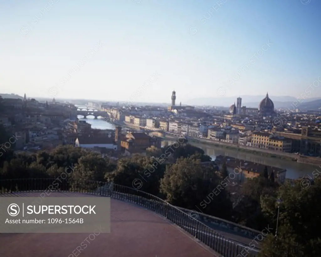 High angle view of buildings in a city, Florence, Italy