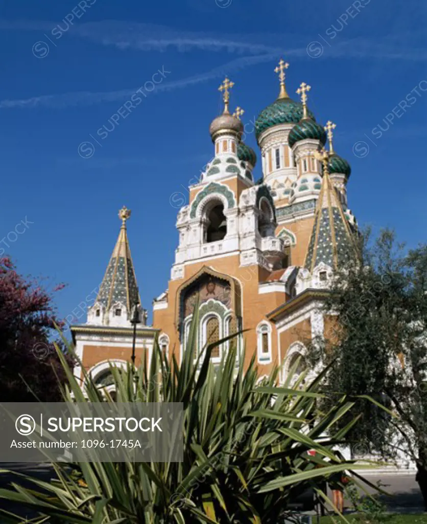 Low angle view of a cathedral, Russian Orthodox Cathedral, Nice, France