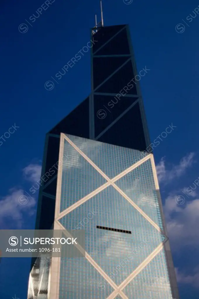 Low angle view of a bank, Bank of China Tower, Hong Kong, China