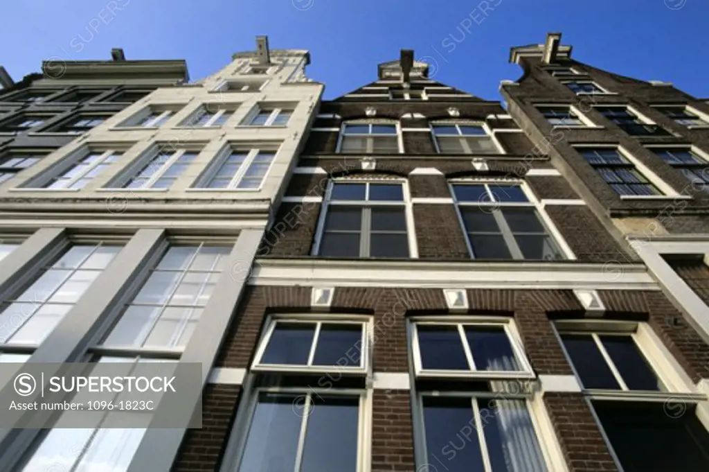 Low angle view of buildings, Amsterdam, Netherlands