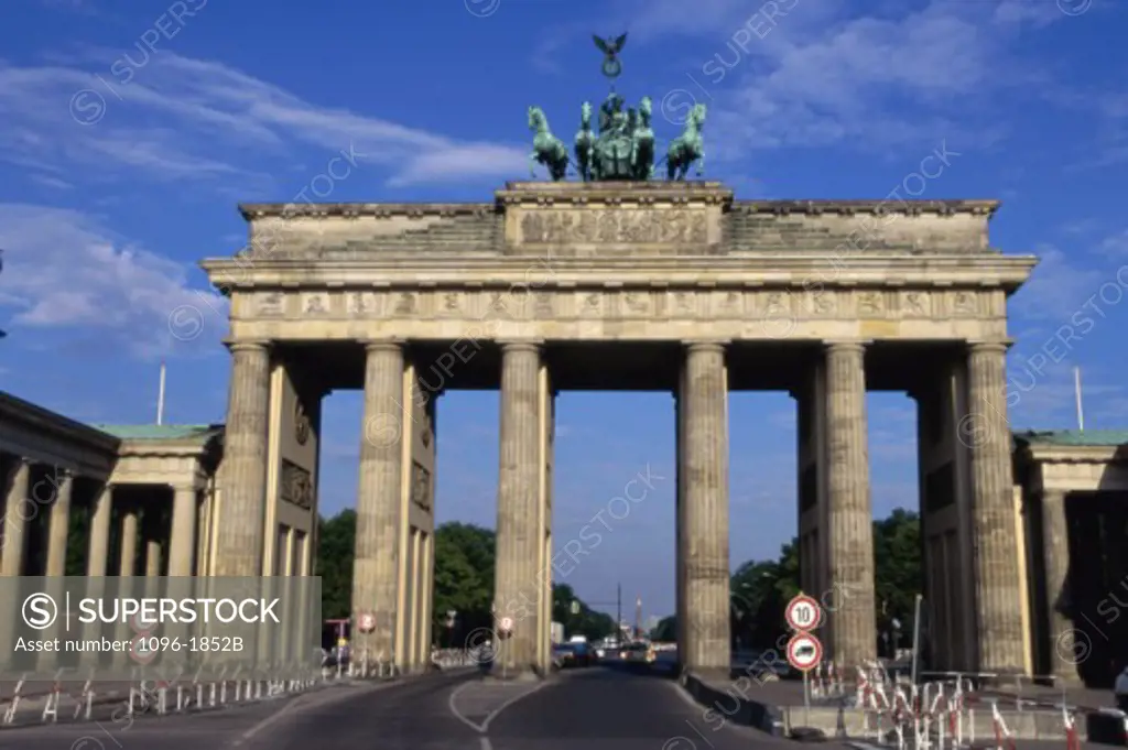 Facade of the Brandenburg Gate, Berlin, Germany