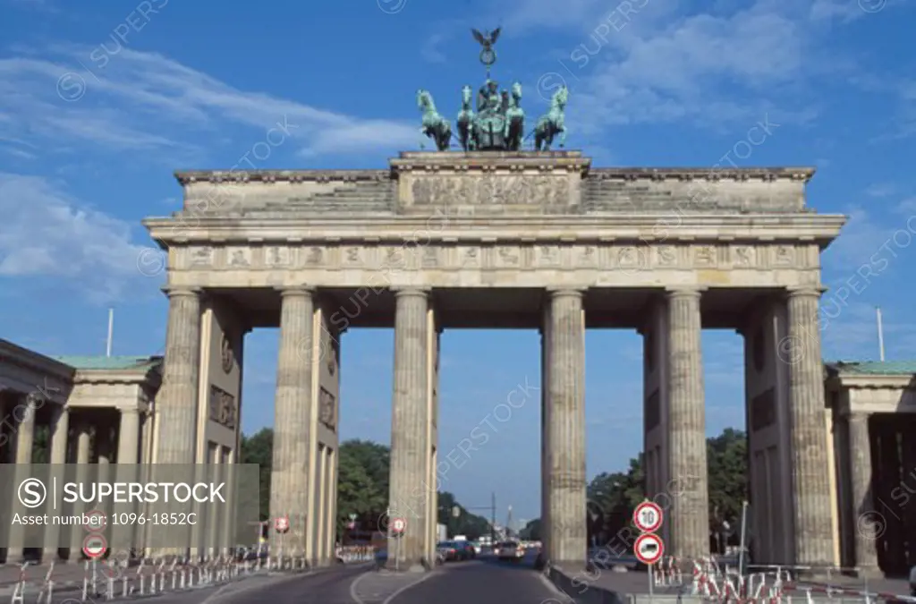 Low angle view of a memorial gate, Brandenburg Gate, Berlin, Germany
