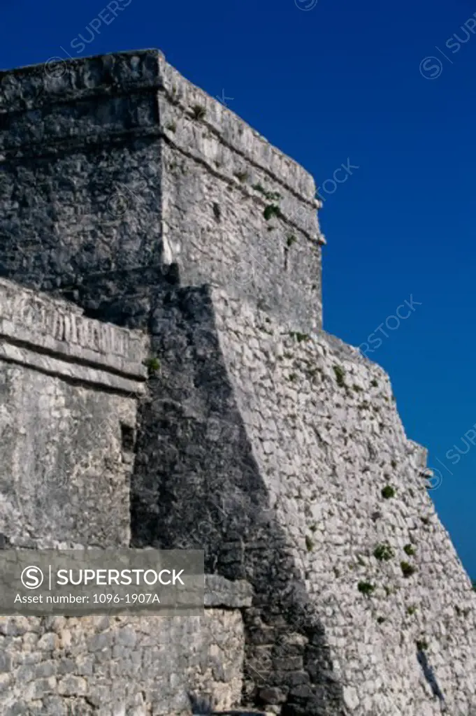 Wall of a building, El Castillo, Tulum (Mayan), Mexico