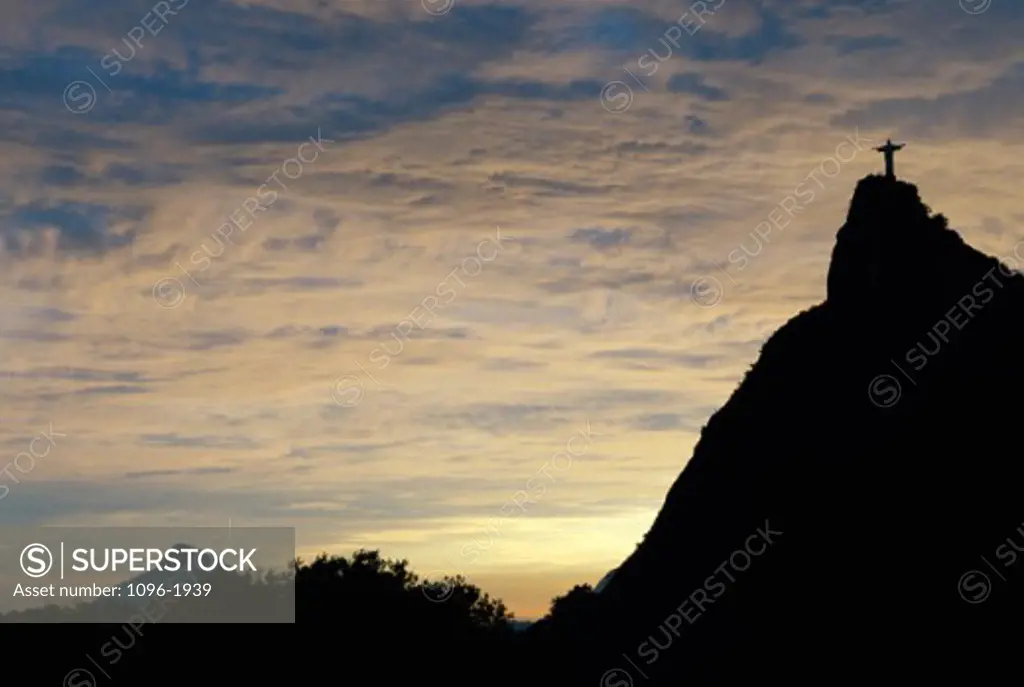 Panoramic view of Christ the Redeemer Statue, Mount Corcovado, Rio de Janeiro, Brazil