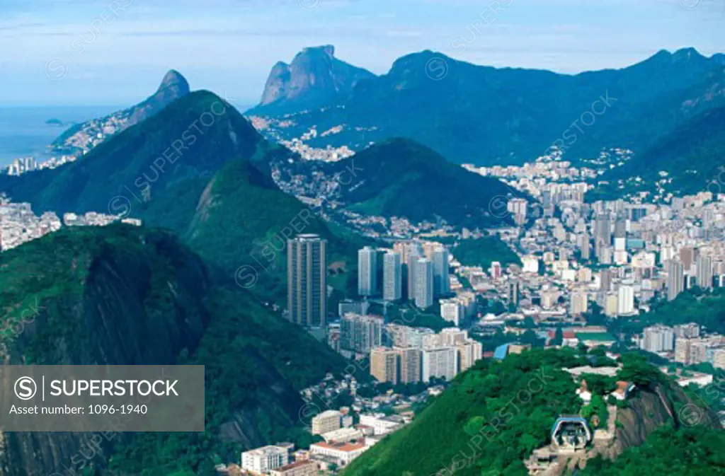 High angle view of buildings in Rio de Janeiro, Brazil
