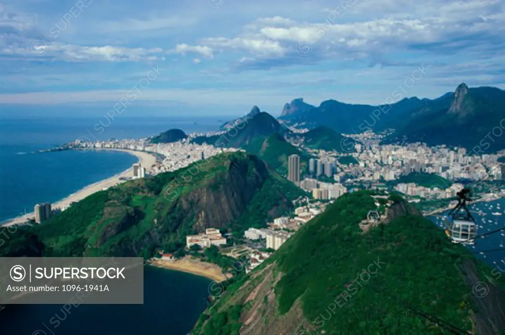 High angle view of buildings in Rio de Janeiro, Brazil