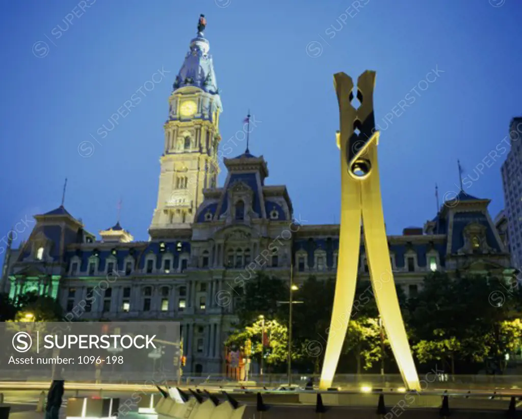 Clock tower of City Hall, Philadelphia, Pennsylvania, USA