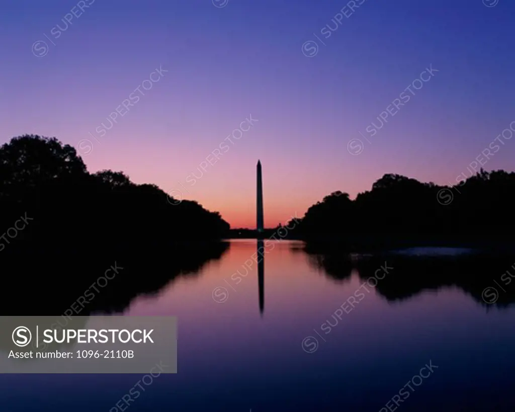 Silhouette of the Washington Monument, Washington, D.C., USA