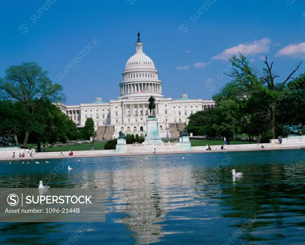Pond in front of the Capitol Building, Washington, D.C., USA