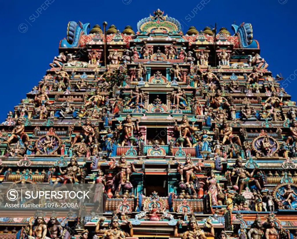 Carving on Sri Meenakshi Hindu Temple, Chennai, Tamil Nadu, India