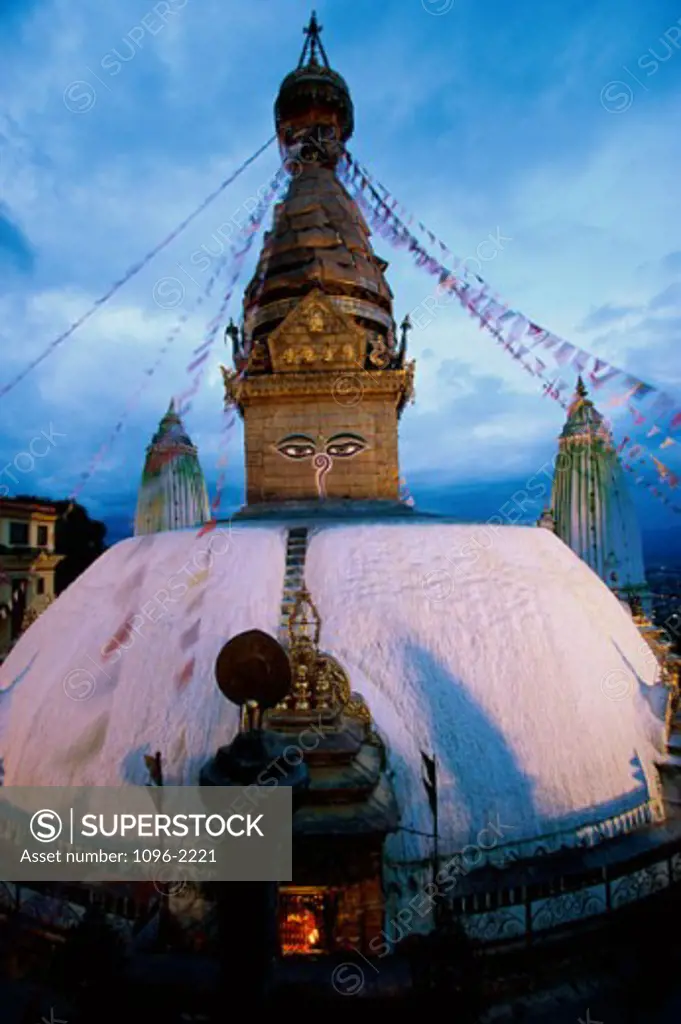 High section view of the Swayambhunath Stupa, Kathmandu, Nepal