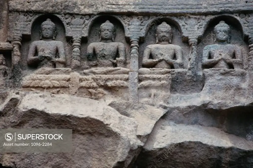 Carvings on a wall, India