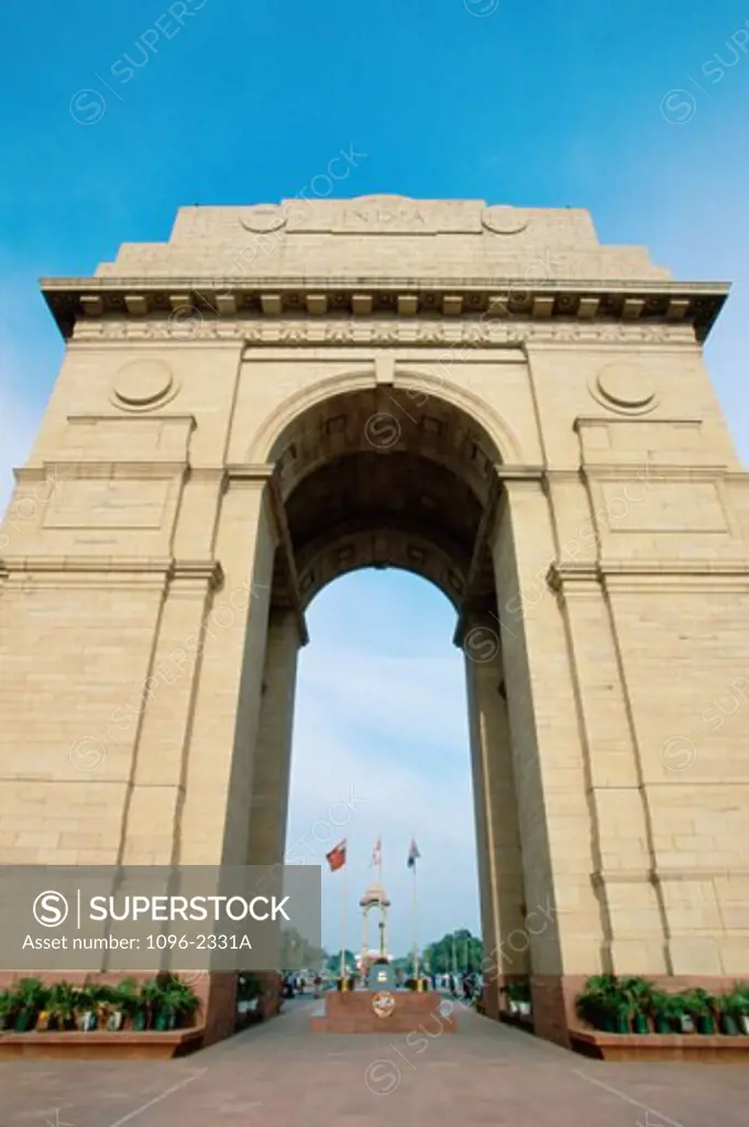 Low angle view of India Gate, Delhi, India