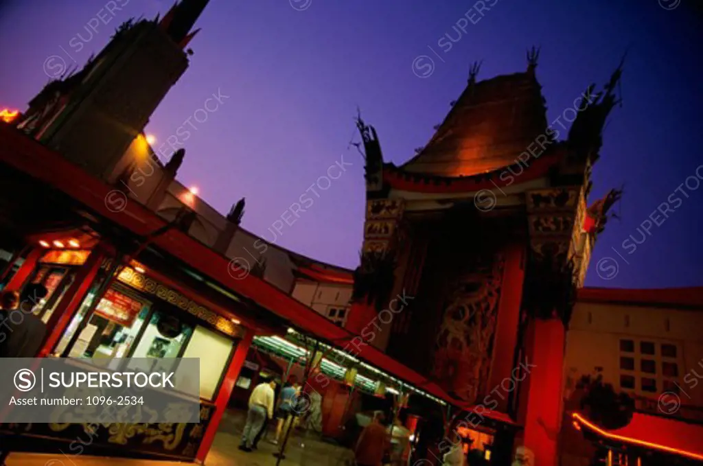 Low angle view of the Mann's Chinese Theater, Hollywood, Los Angeles, California, USA
