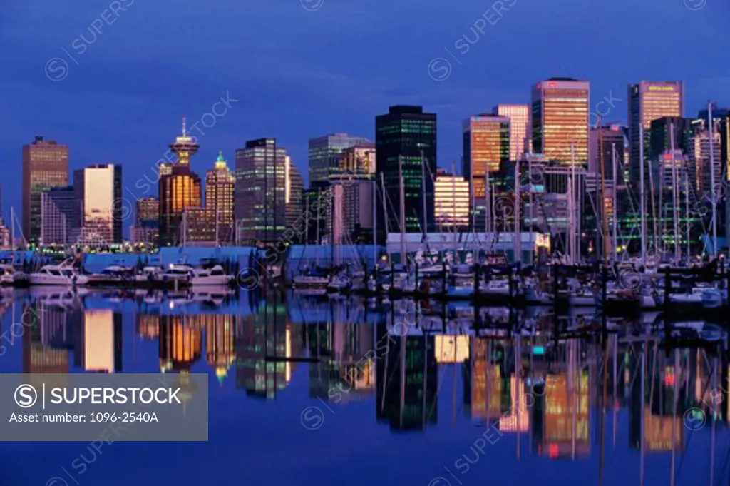 Buildings in a city, Vancouver, British Columbia, Canada