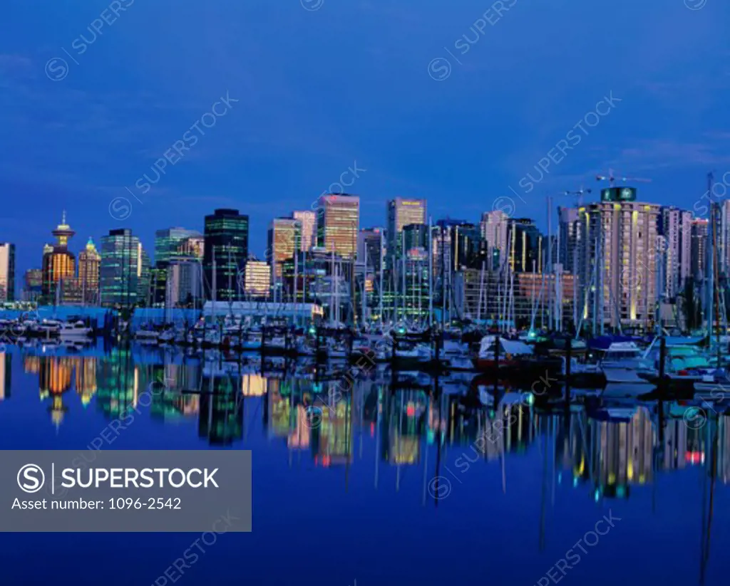 Buildings in a city, Vancouver, British Columbia, Canada