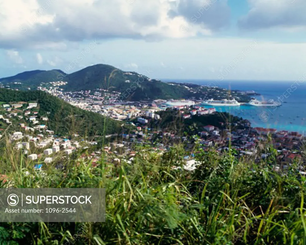 Panoramic view of the sea coast, Charlotte Amalie, St. Thomas