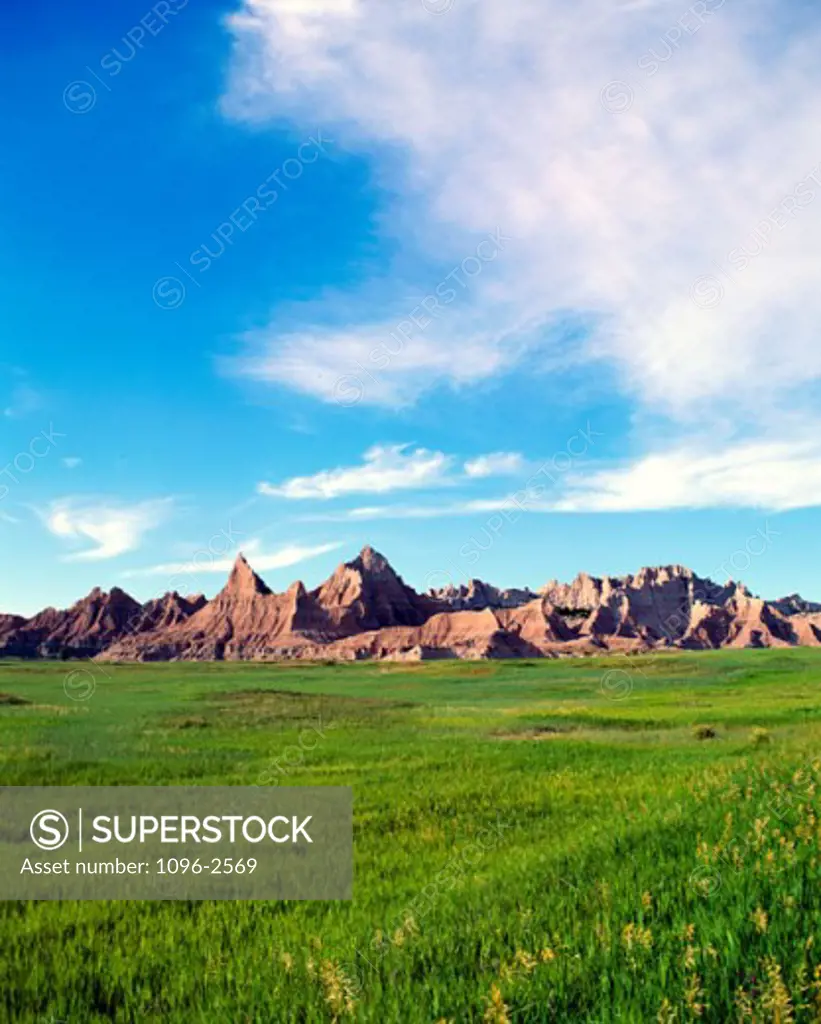 Panoramic view of a landscape, Badlands National Park, South Dakota, USA