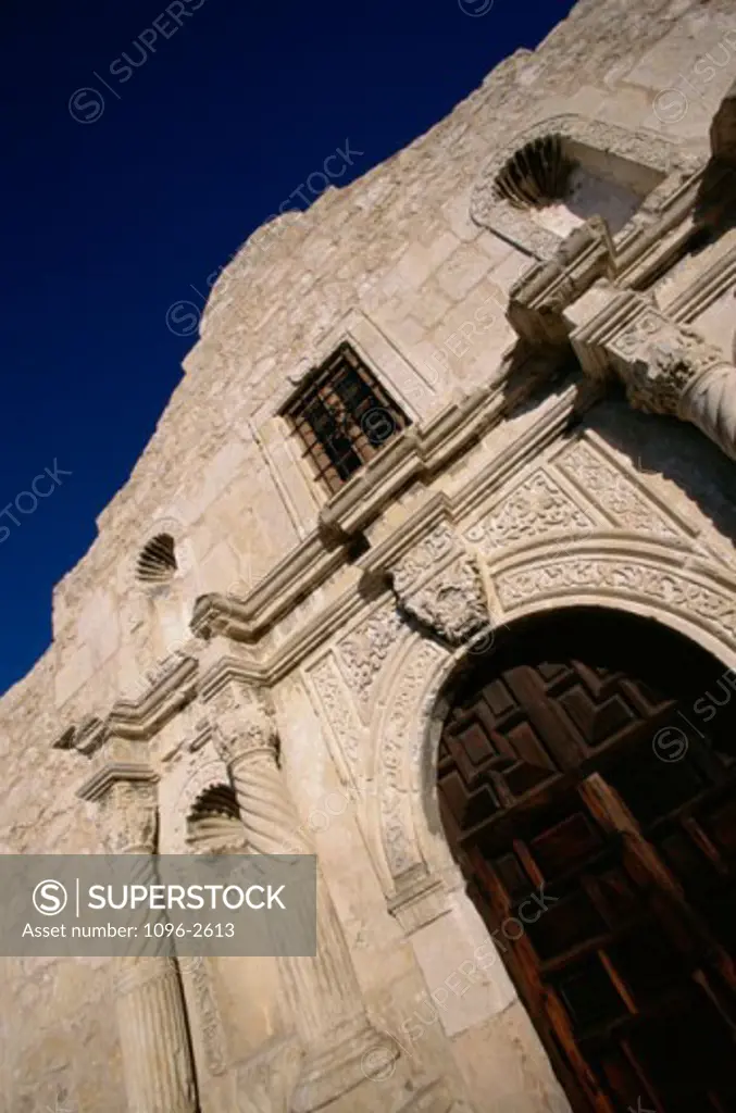Low angle view of the Alamo, San Antonio, Texas, USA