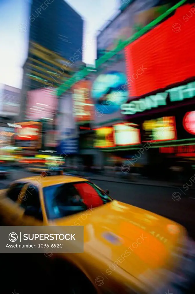 Traffic on a street, Times Square, Manhattan, New York City, New York, USA