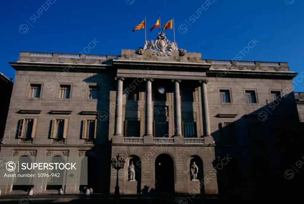 Low angle view of a government building, Casa de la Ciutat, Barcelona, Spain