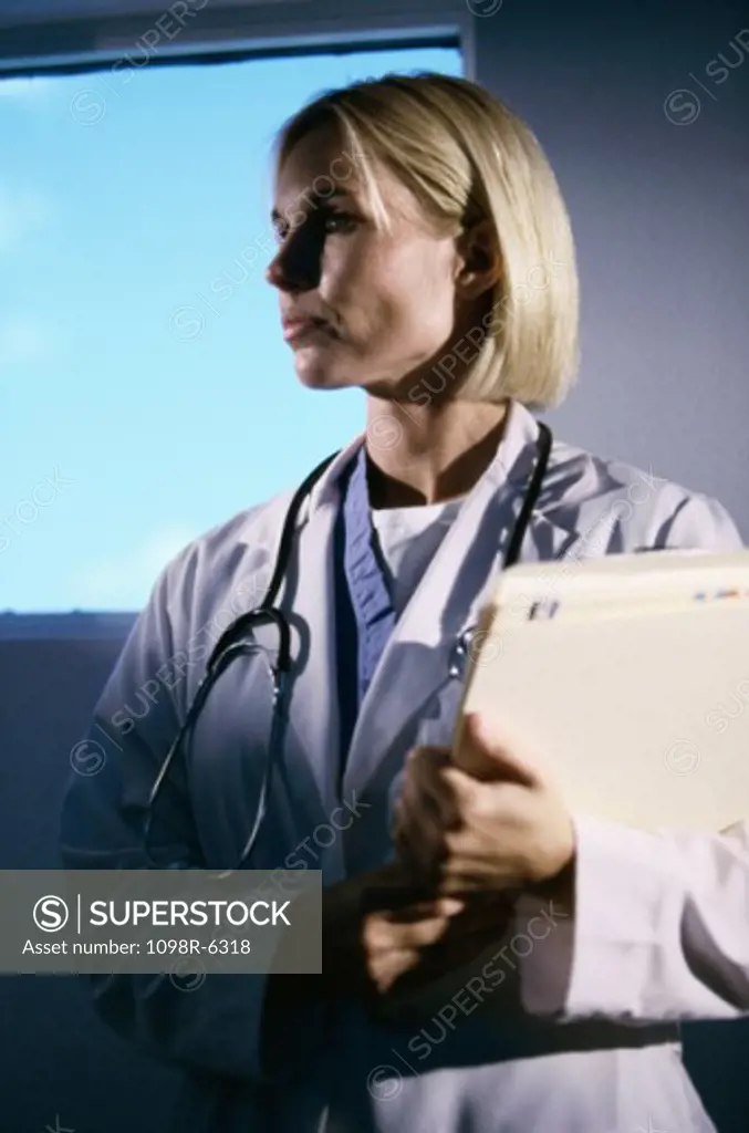 Side profile of a female doctor