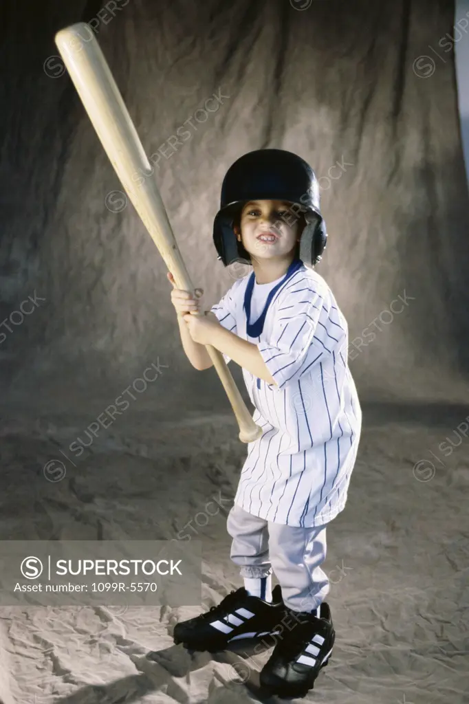 Boy in a baseball uniform