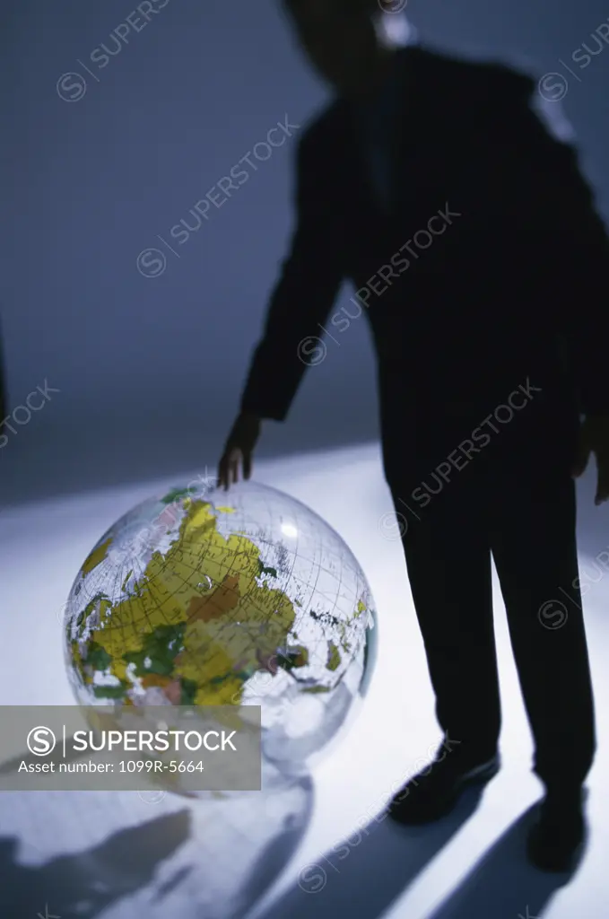 Businessman with a globe