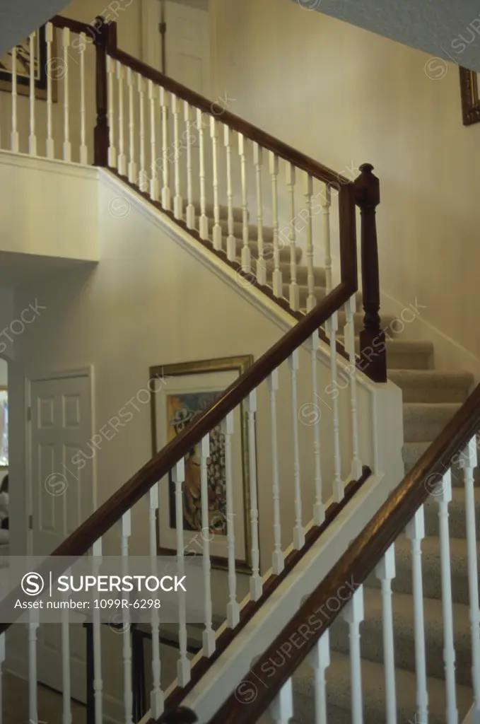 Banister along a staircase